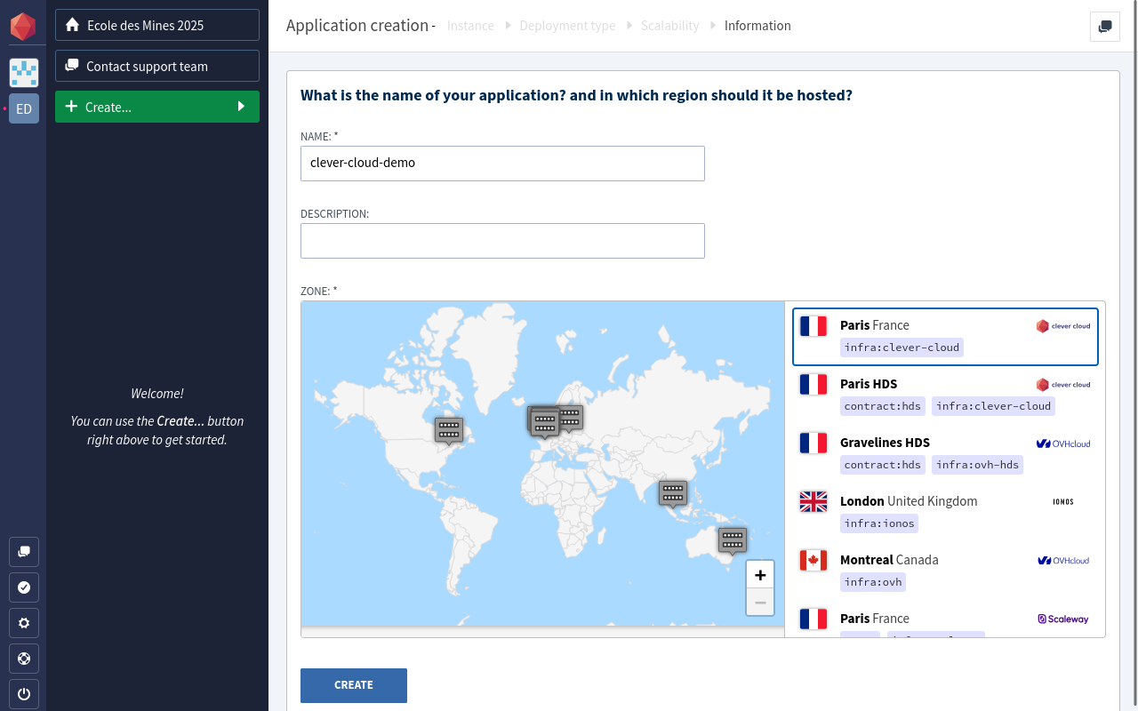 clever cloud create app 07